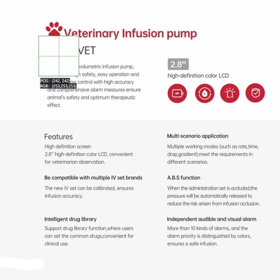 New Model Portable Veterinarian Syringe Infusion Pump for Pet Animal Monitoring Devices